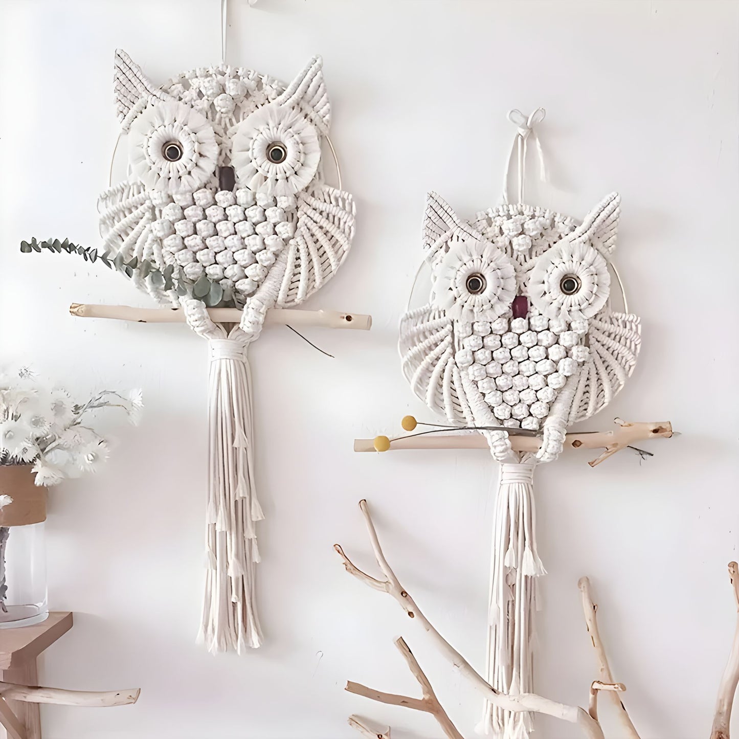 Bohemian Wisdom Owl Macrame