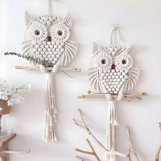 Bohemian Wisdom Owl Macrame