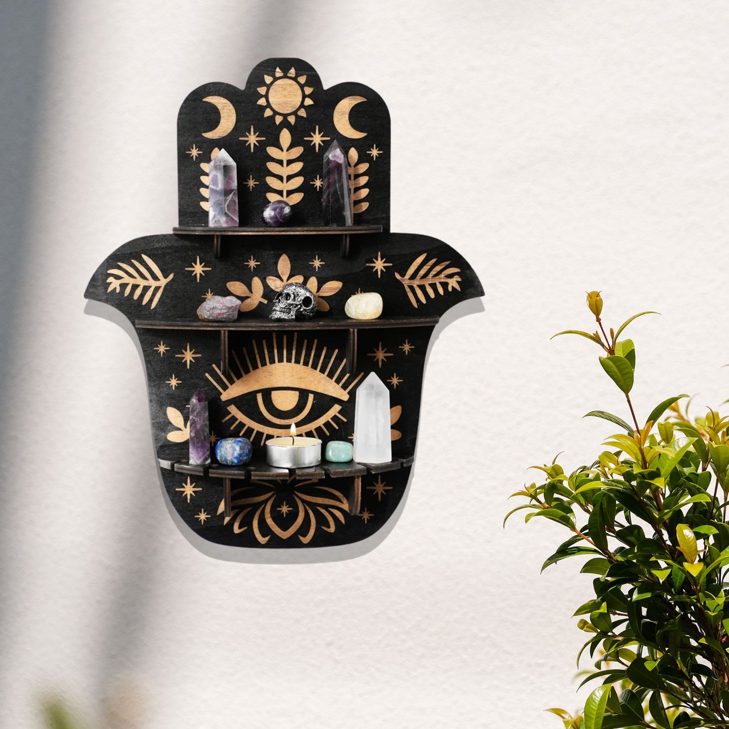 Celestial Hamsa Wall Shelf