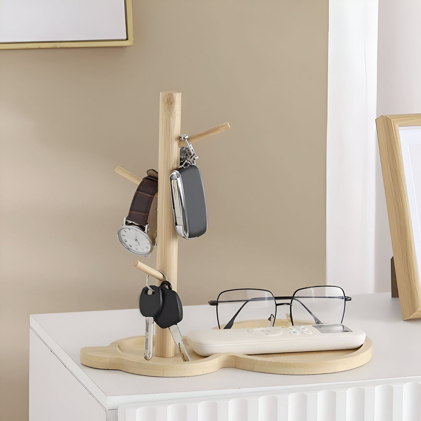 Minimalist Wooden Key Post & Catchall