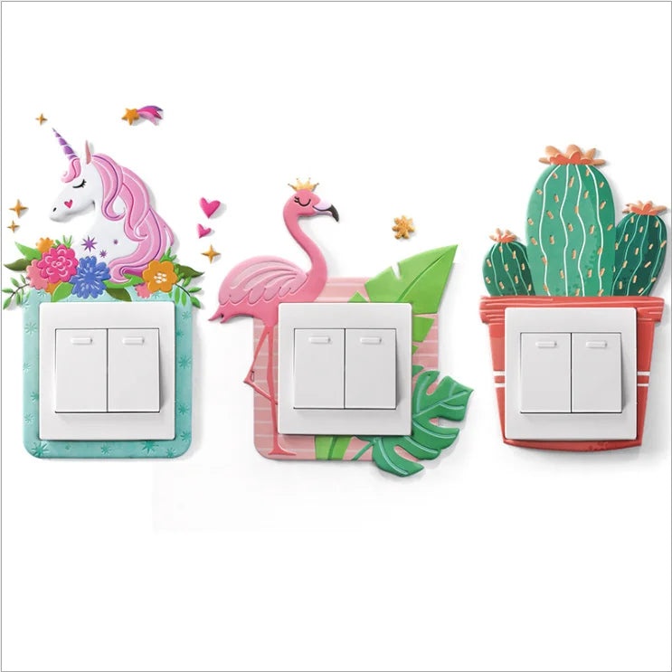 3D Unicorn Switch Sticker Cartoon