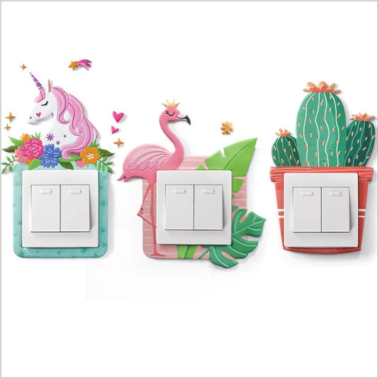 3D Unicorn Switch Sticker Cartoon