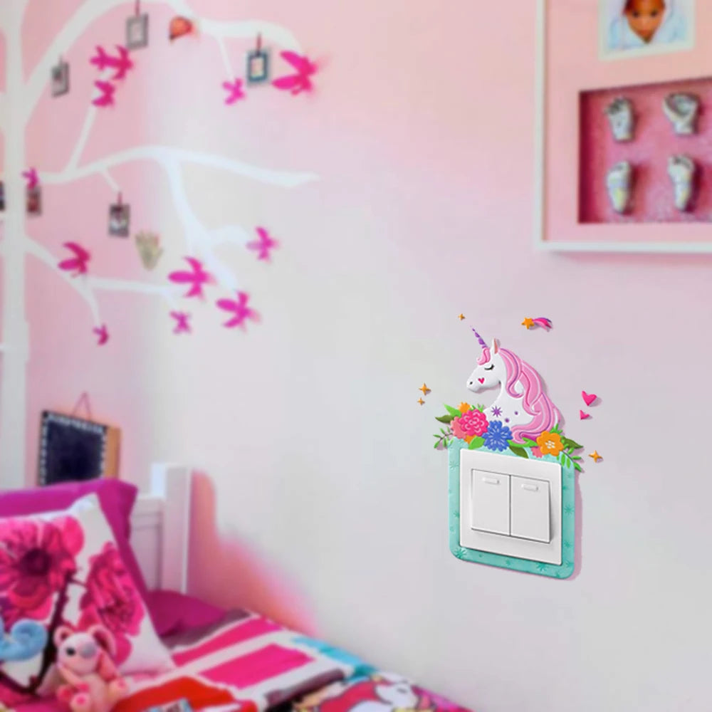 3D Unicorn Switch Sticker Cartoon
