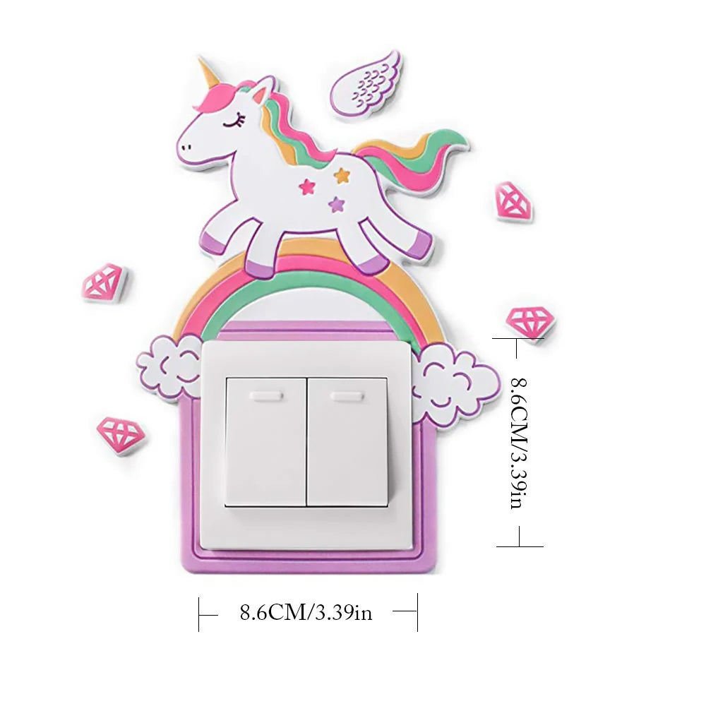 3D Unicorn Switch Sticker Cartoon