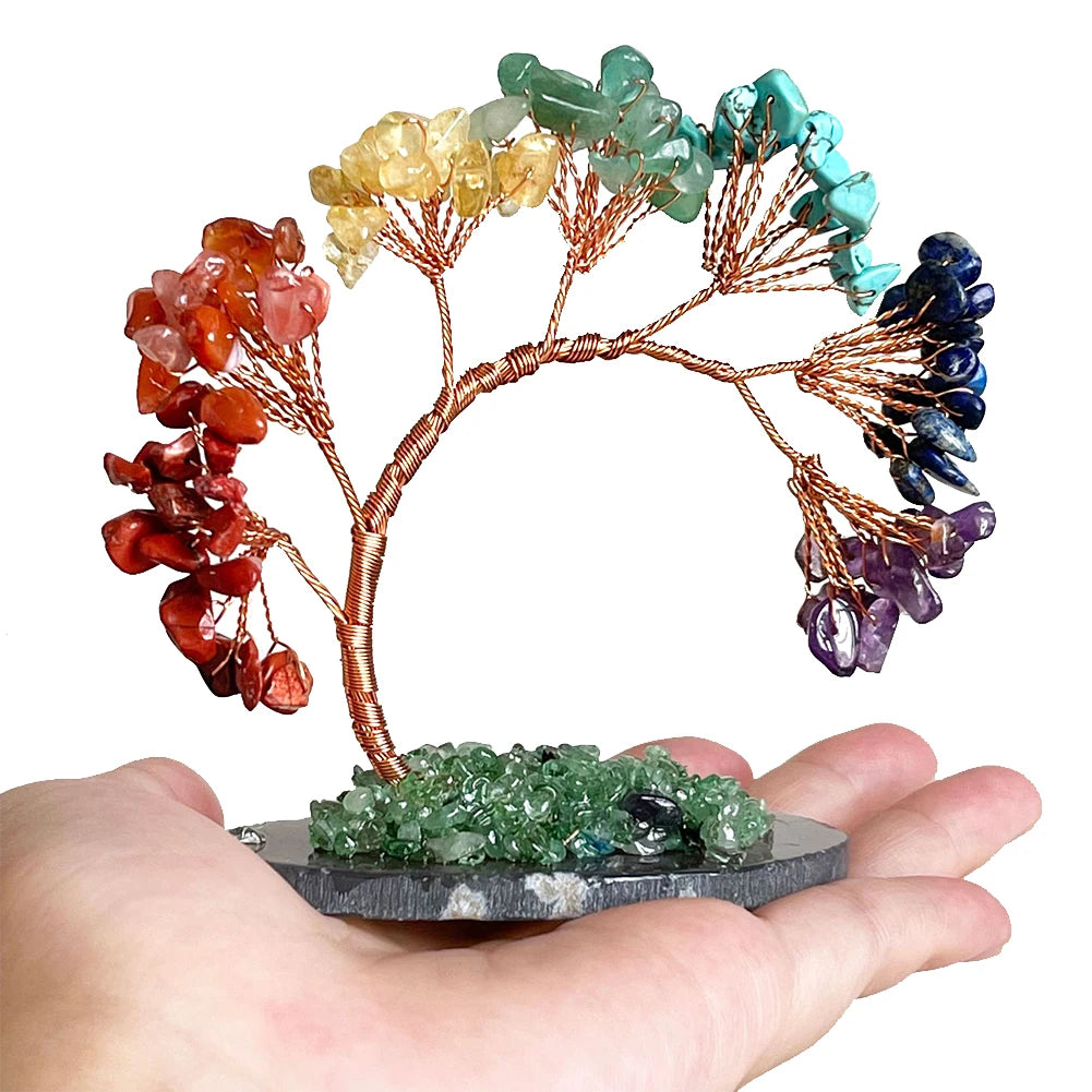 Natural 7 Chakra Healing Crystals Quartz Tree