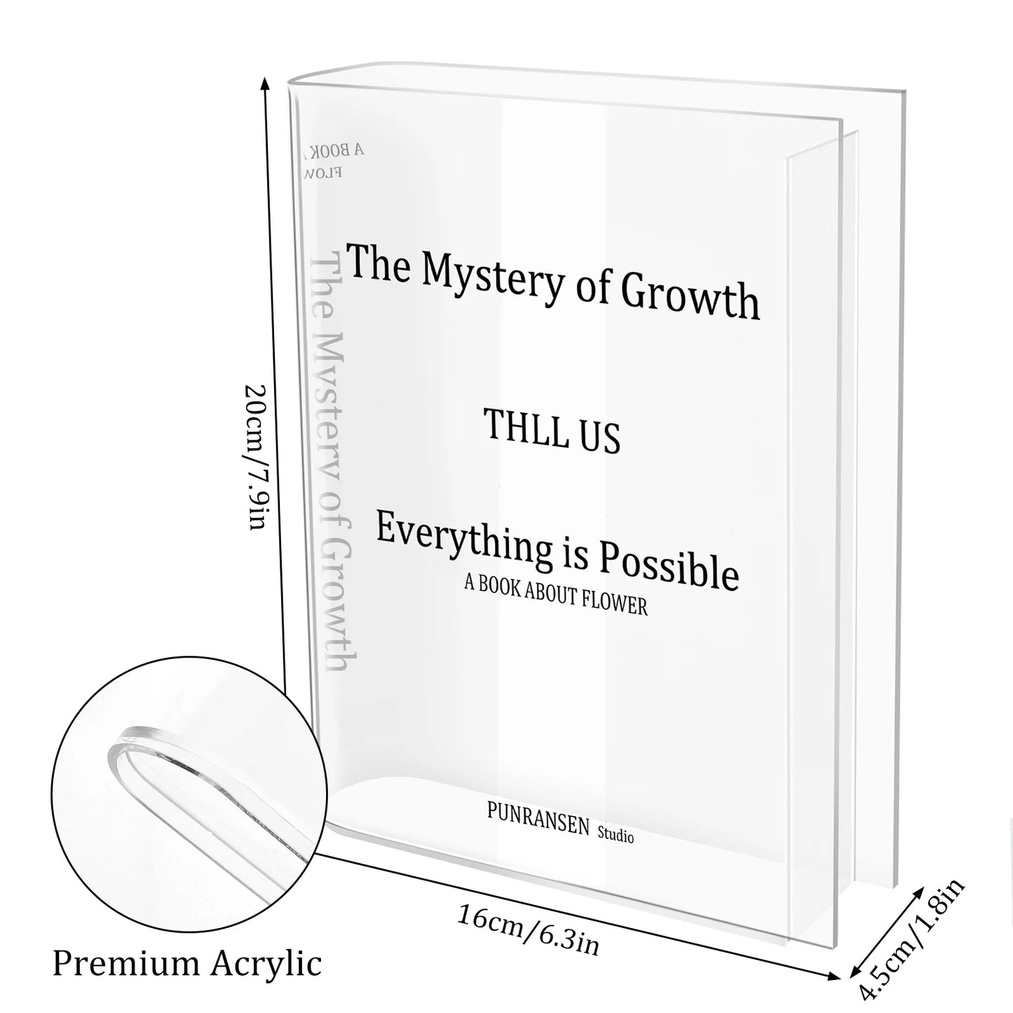 Clear Book Flowers Vase