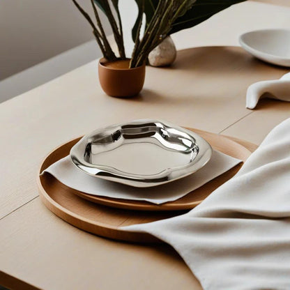 Silver Serenity Ceramic Tray