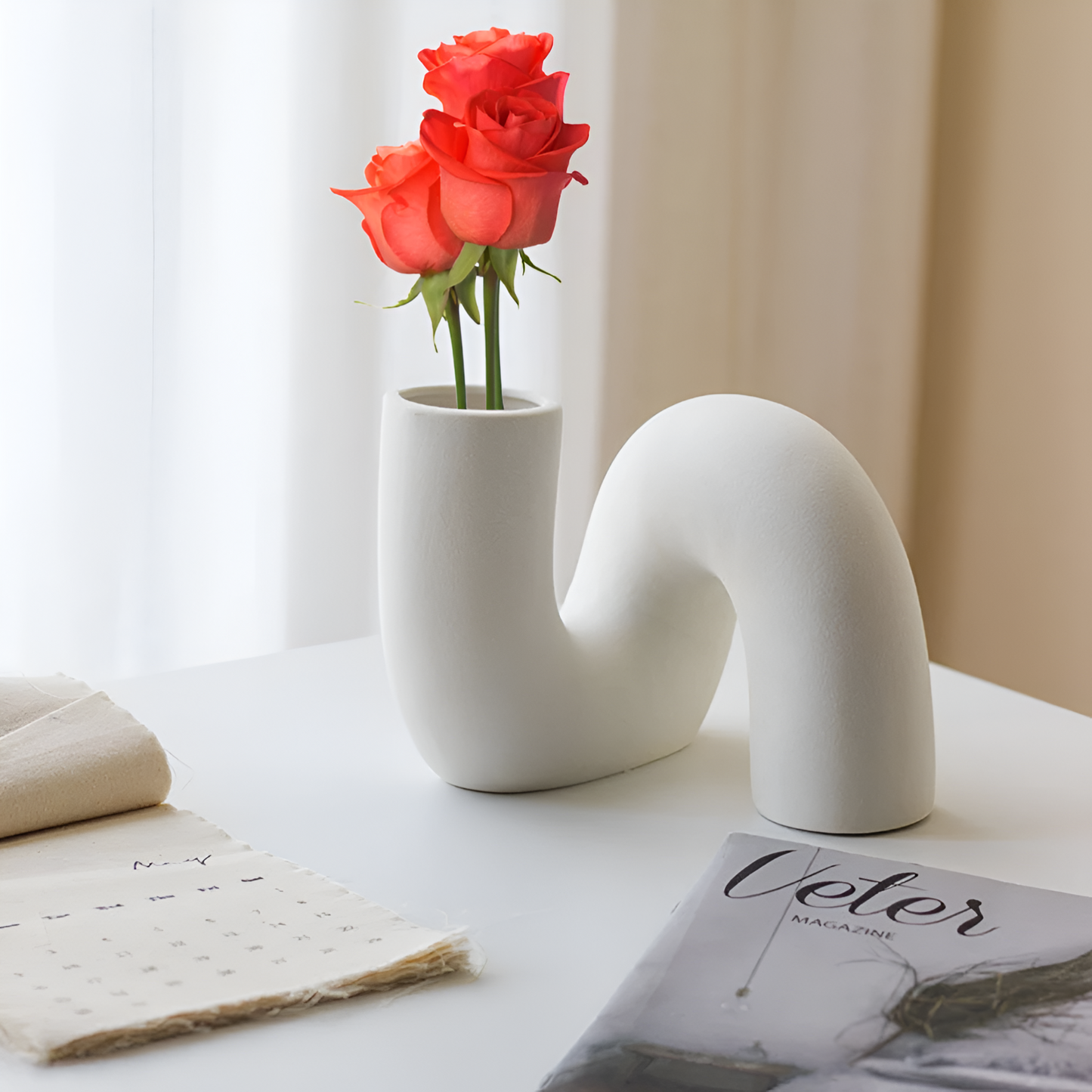 Contemporary Swirl Ceramic Vase