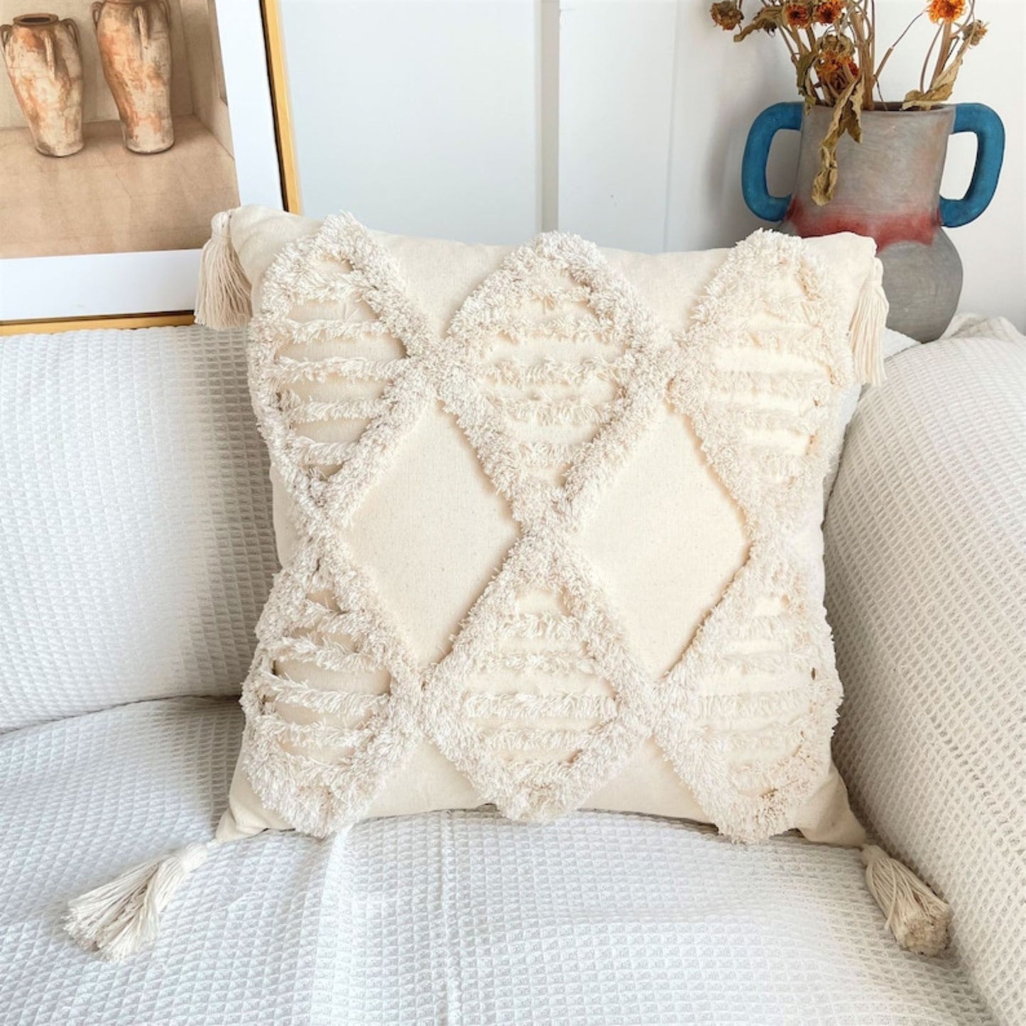 Bohemian Tassel Pillow Cover