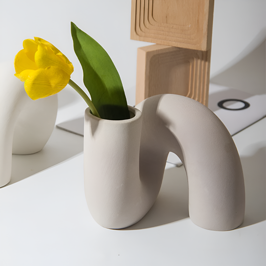 Contemporary Swirl Ceramic Vase