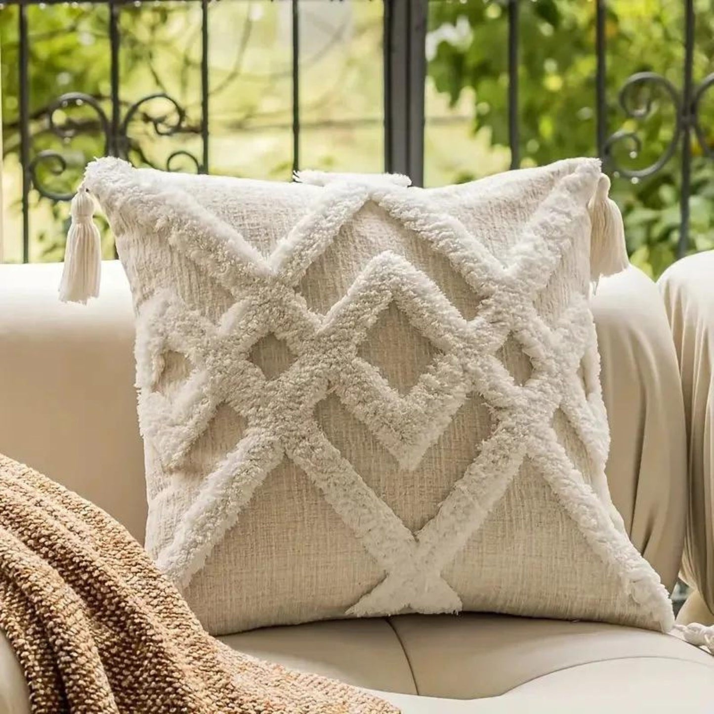 Bohemian Tassel Pillow Cover